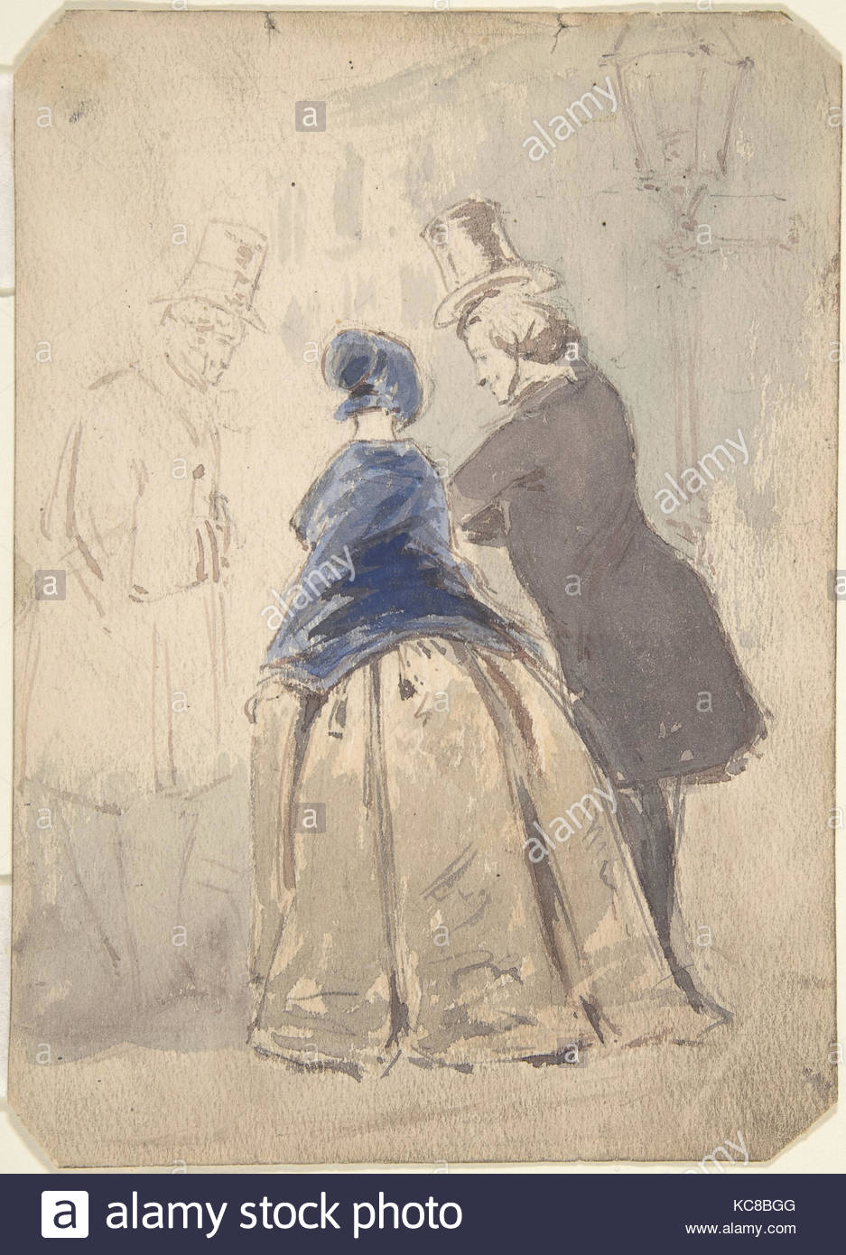 937x1390 Drawing For Scene From Vanity Fair Street Scene (Recto) Sketch
