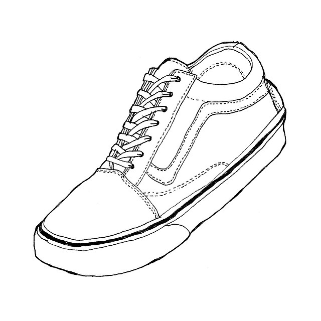 Vans Shoe Drawing at GetDrawings | Free download