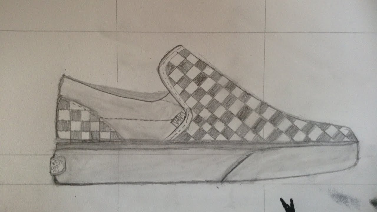 1280x720 Sneaker Sketch Vans Checkerboard Slip Ons
