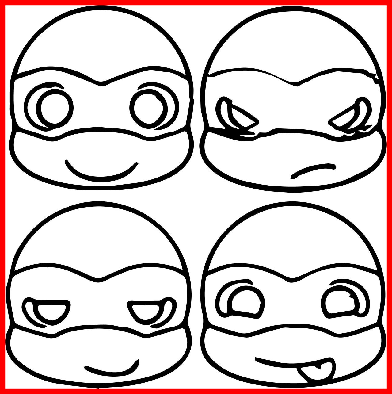 1279x1285 Incredible Cute Ninja Turtle Head Coloring Page Cartoons Variety