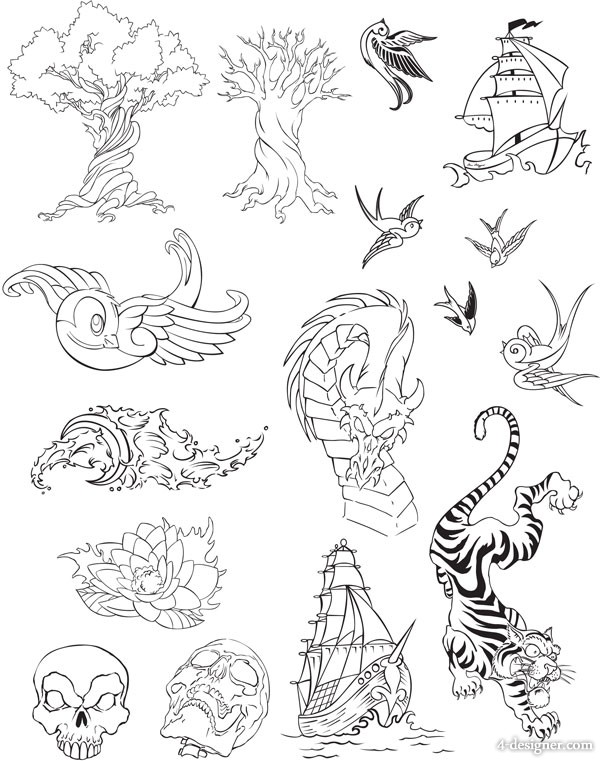 600x761 4 Designer Variety Of Totems Vector
