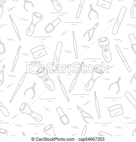 450x470 Seamless Pattern With Variety Tools For Manicure And Clipart