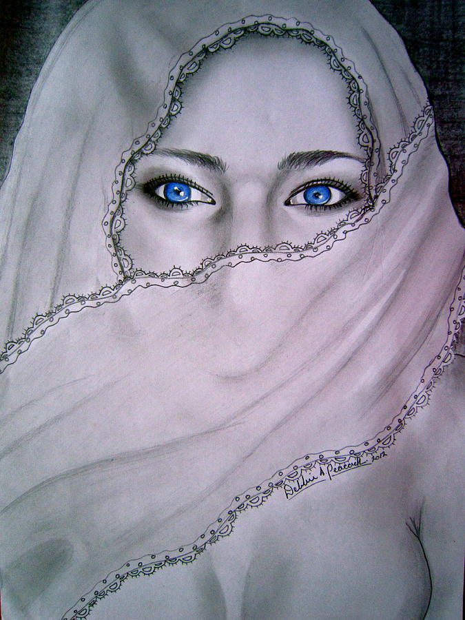 675x900 Veil Of Beauty Drawing By Deborah Peacock