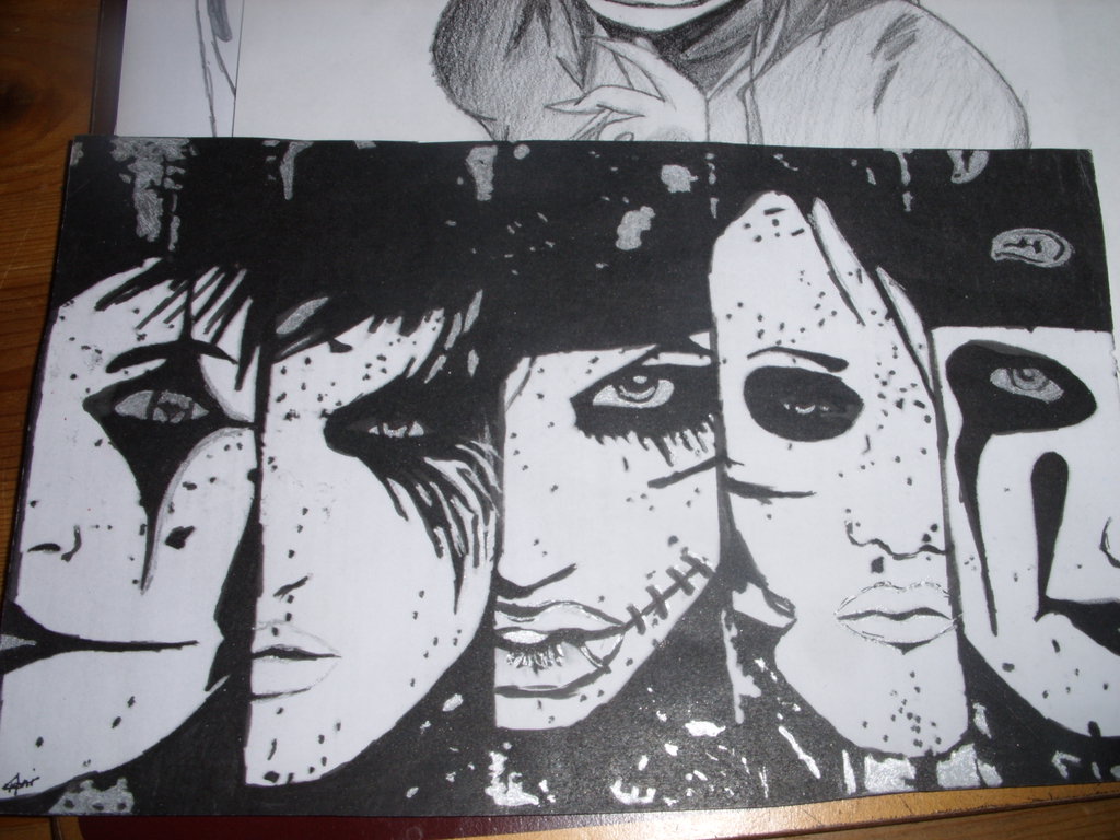 1024x768 Black Veil Brides Drawing By Cybertoni