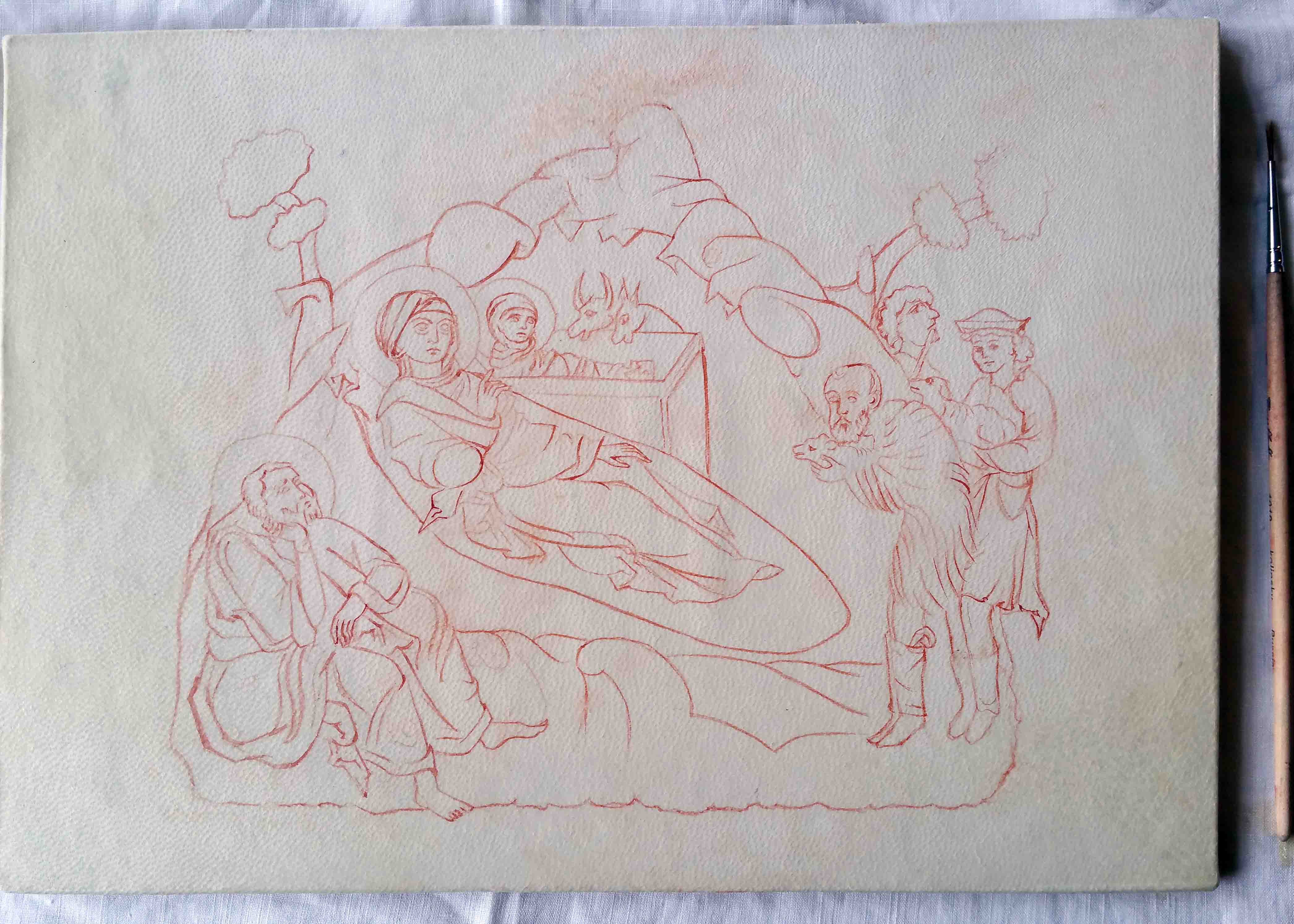 4184x2988 Armenian Nativity On Vellum Icon Diploma Student