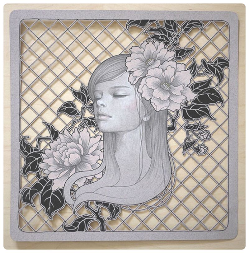 800x813 Simply Creative Layered Vellum Drawing By Audrey Kawasaki