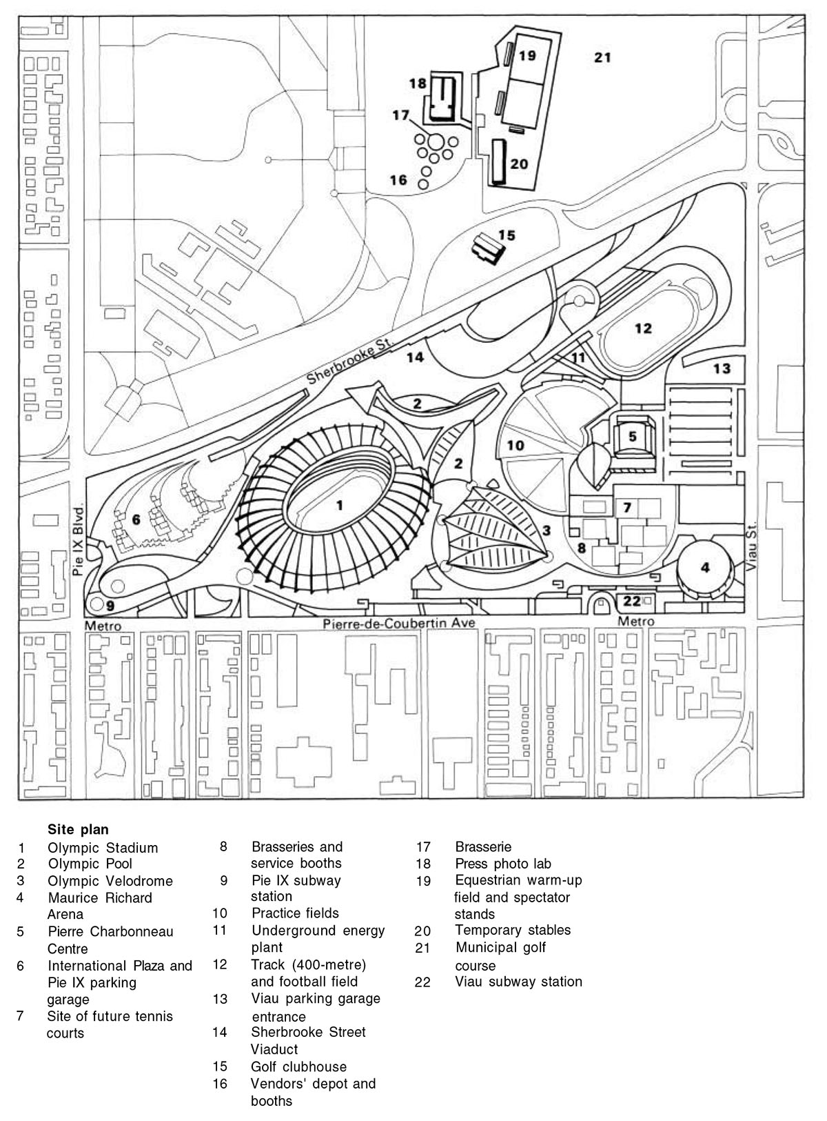1200x1625 Montreal 1976 Olympic Park Map 1976 Amp 2016 Architecture