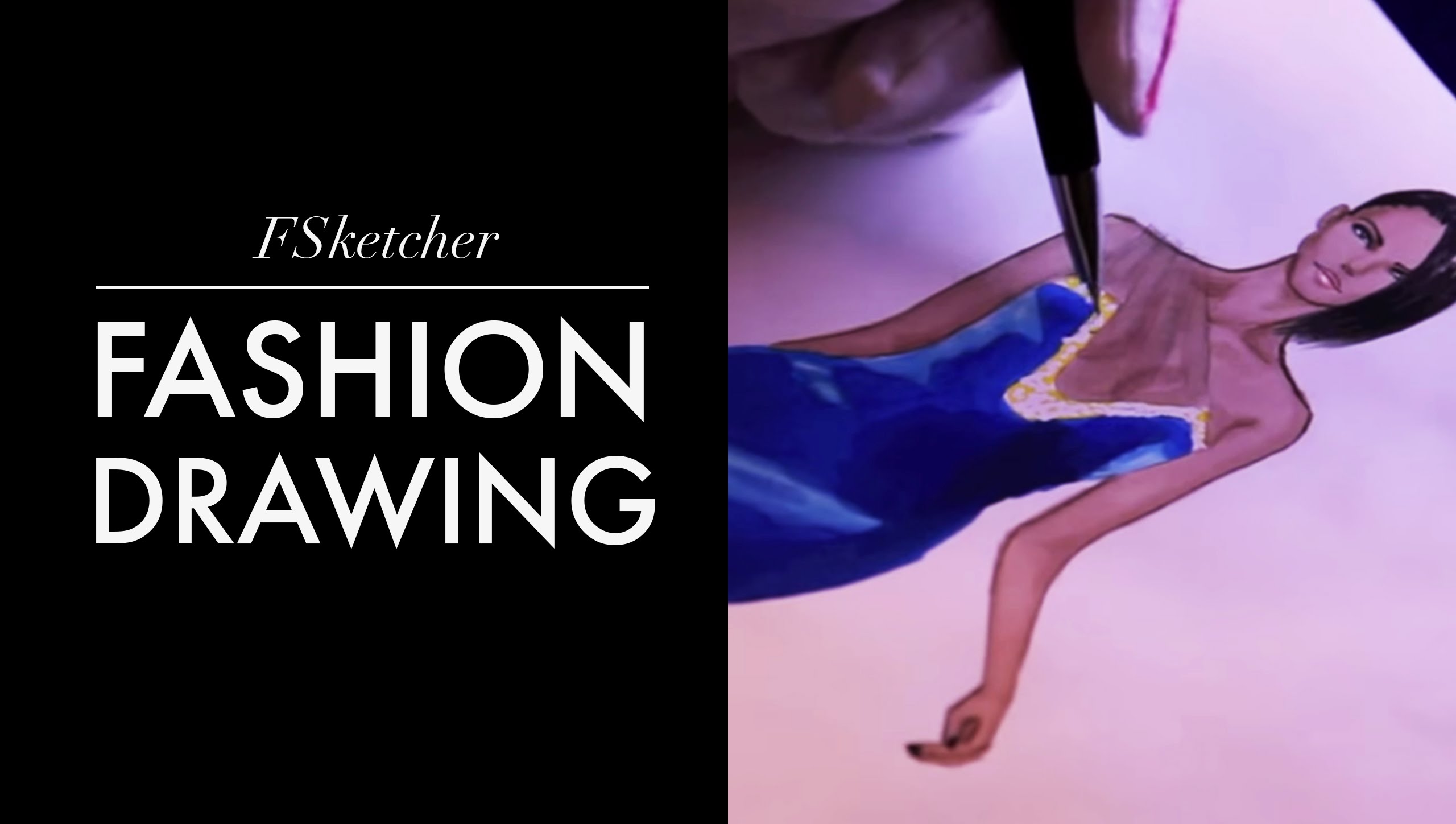 2560x1448 Velvet Dress Fashion Drawing