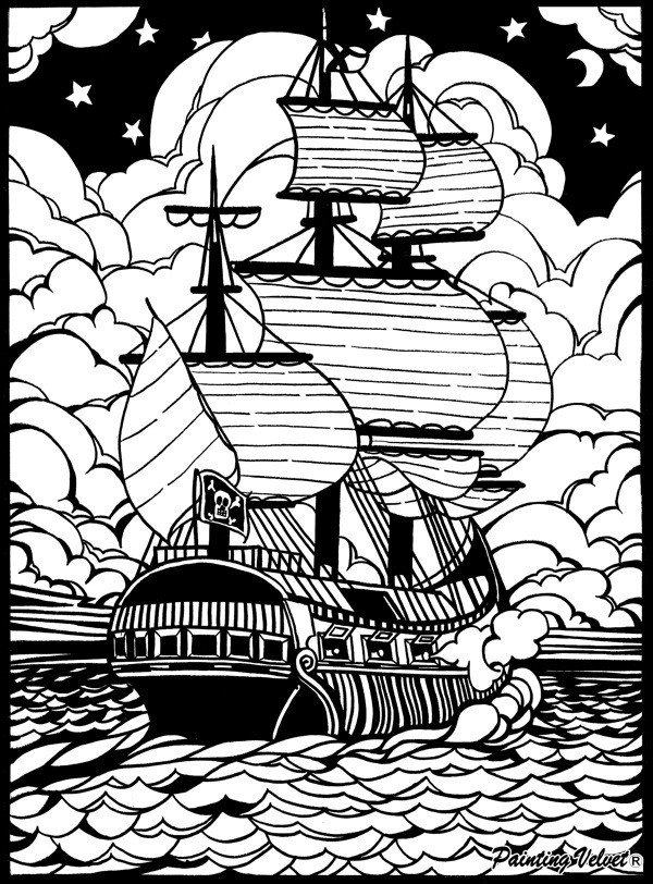 600x812 Colour In Velvet Cardboard Drawing, Felt Pens Included