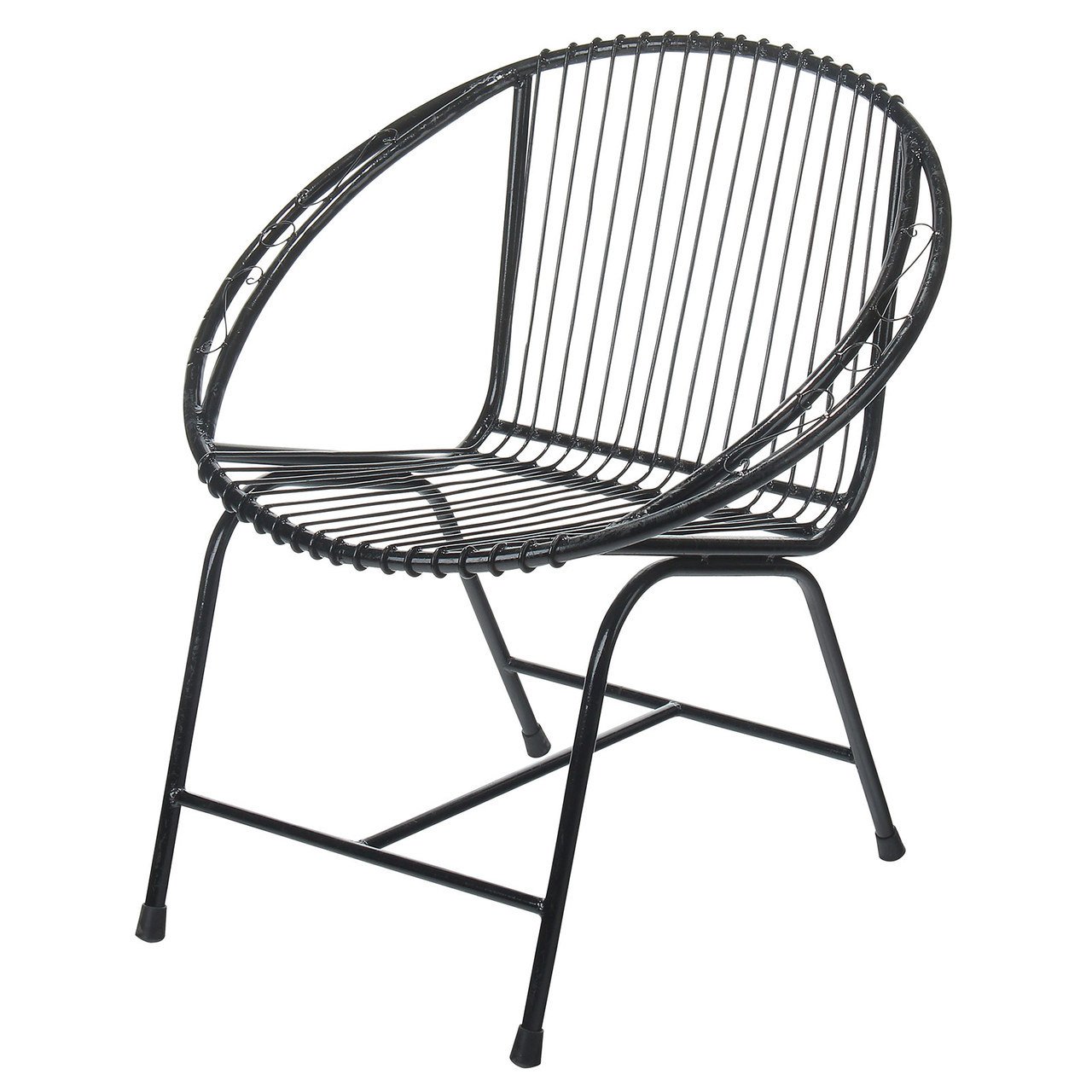 1280x1280 Metal Chair Black, Veranda Patio Modern Wire Outdoor Chair