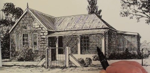 499x244 How To Draw A Farmhouse In Pen And Ink Online Art Lessons