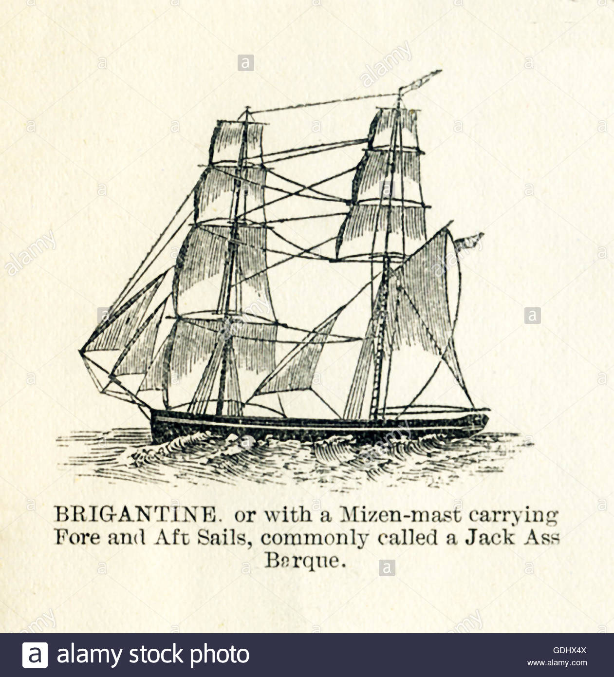 1261x1390 The Vessel Pictured In This 19th Century Drawing Is A Brigantine
