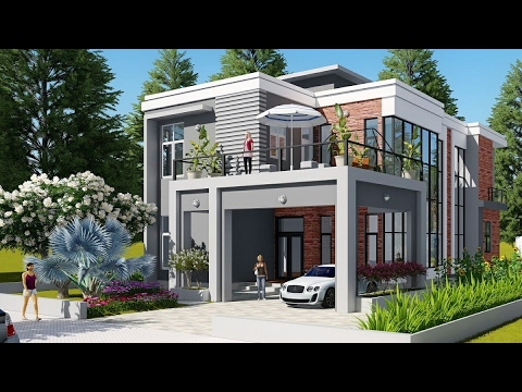 480x360 Sketchup Drawing 2 Stories Modern Home Design With 3 Bedrooms Size