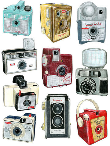 360x479 Camera, Cute, Polaroid, Sketch, Vintage