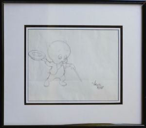 300x262 Original Vintage Porky Pig Drawing