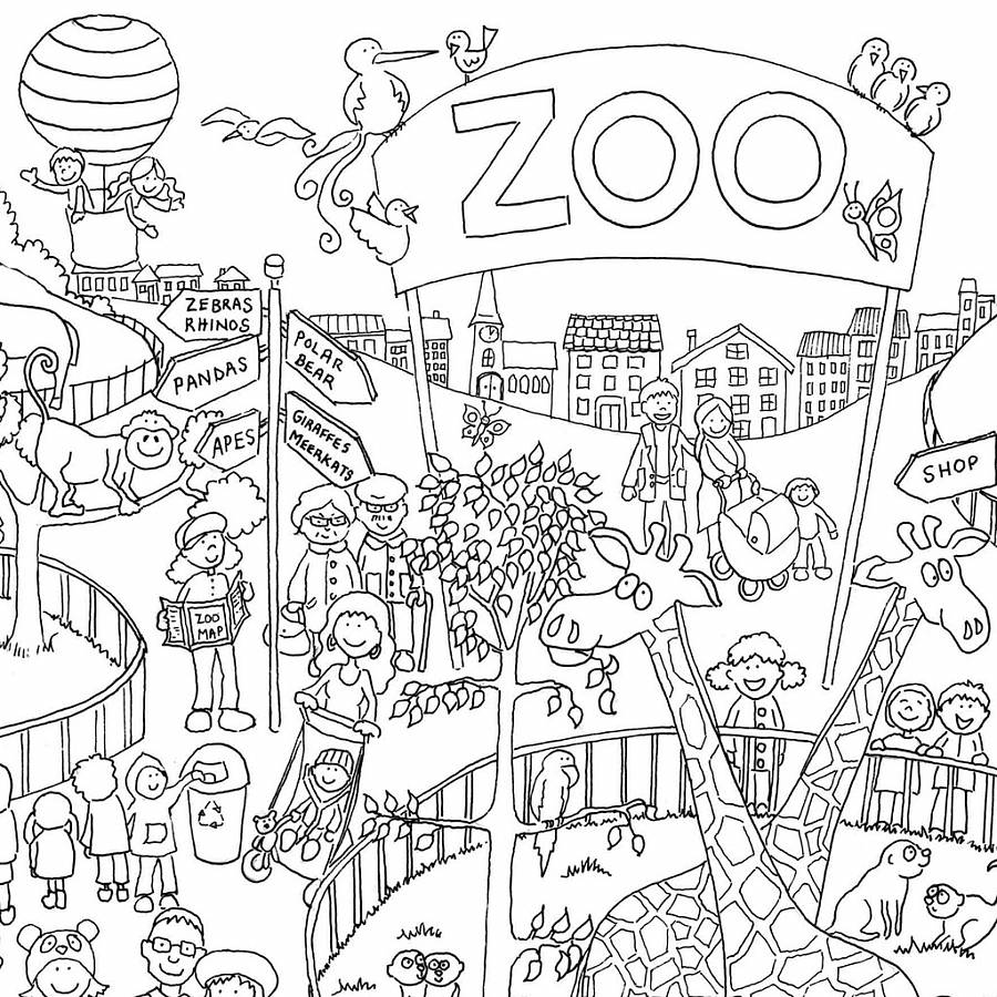 900x900 Collection Of A Visit To A Zoo Drawing High Quality, Free