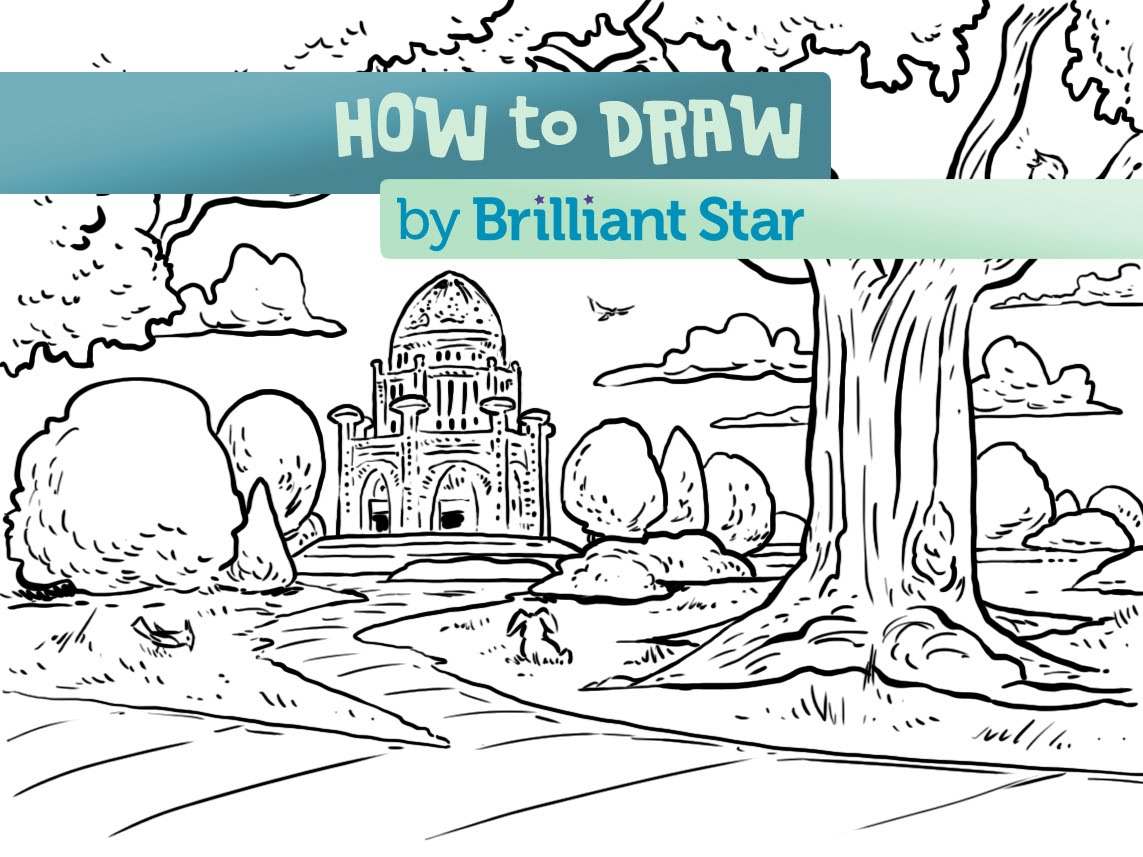 1143x857 How To Draw A Baha'I Temple Garden Episode 2 A Brilliant Star