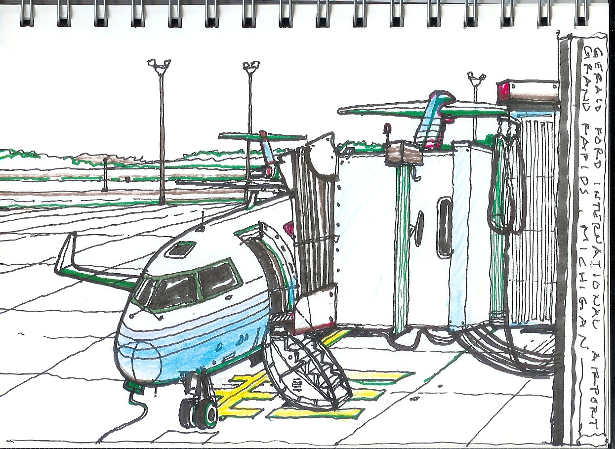 1245x909 Drawing (On) The World Gerald Ford International Airport Visit