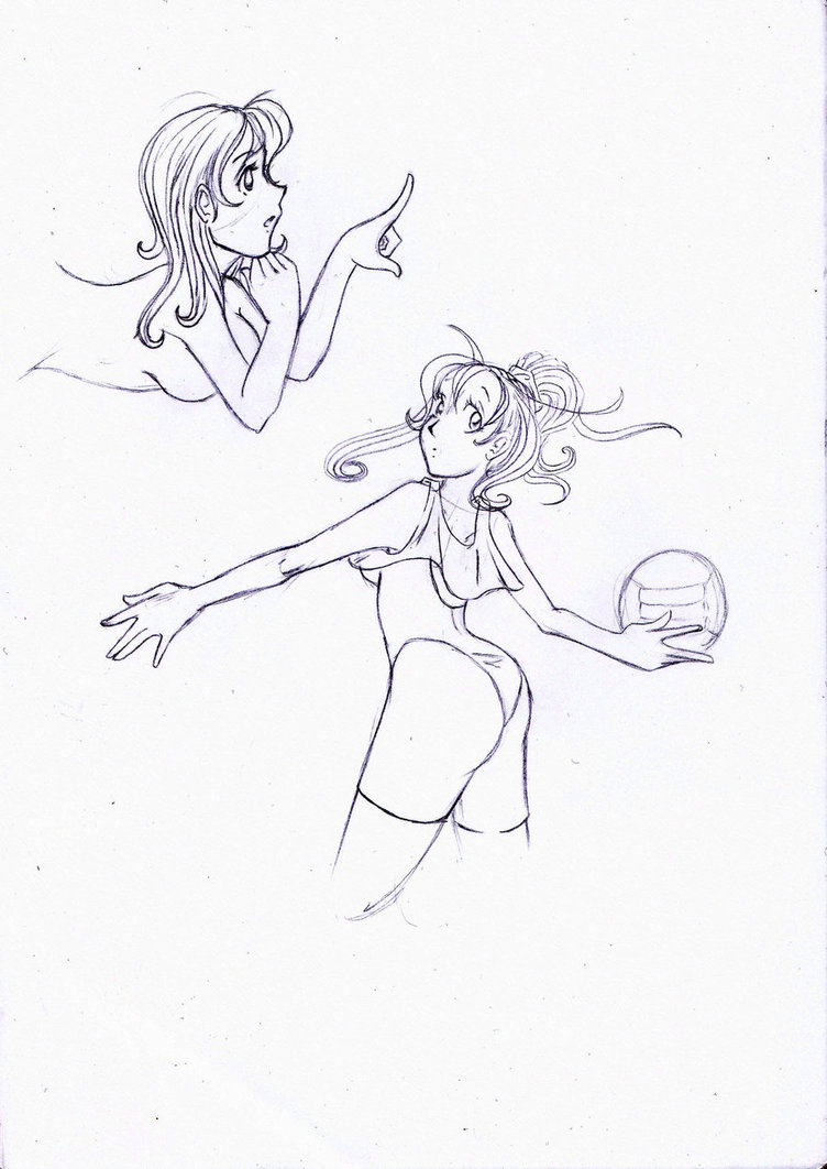 752x1062 Volleyball Girl (Sketch) By Iamira