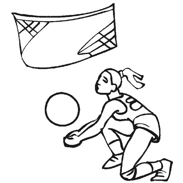 600x600 This Girl Try To Catch The Volleyball Coloring Page