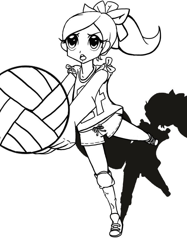 720x960 Free Line Art Volleyball Girl By Manicpixienightmares
