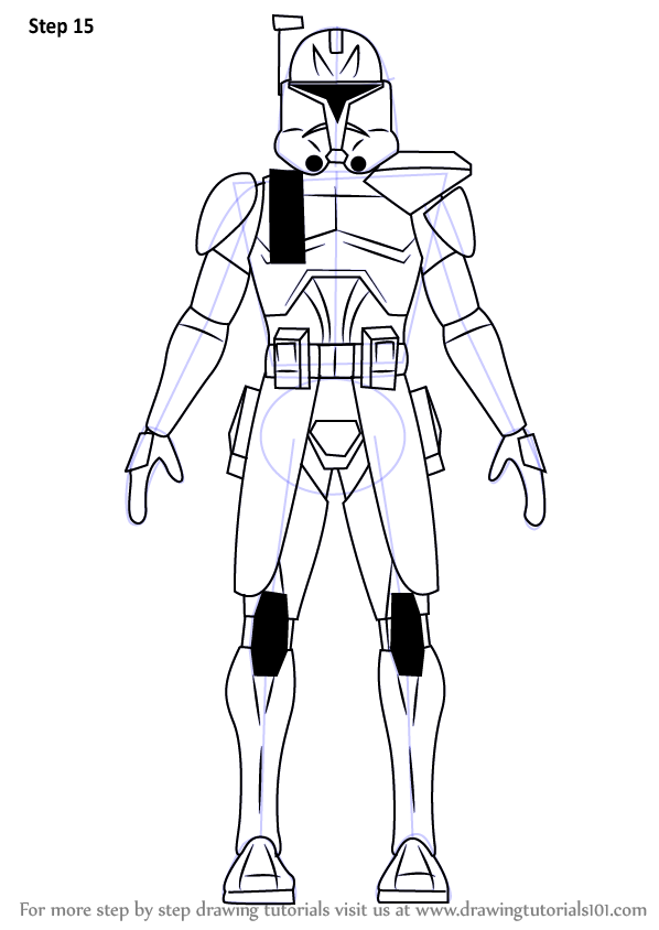 598x844 Learn How To Draw Captain Rex From Star Wars (Star Wars) Step By
