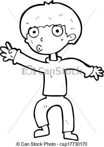333x470 Cartoon Boy Waving Warning Vectors Illustration