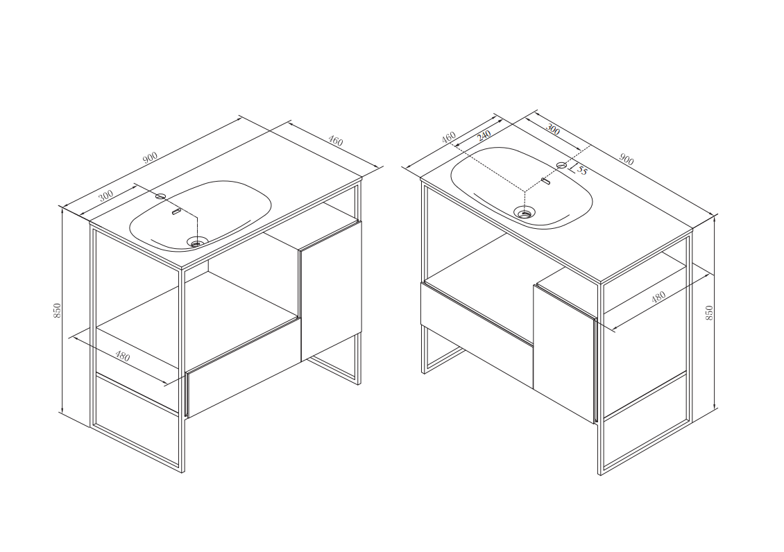 1130x796 Frame Vanity Amp Wash Basin By Parisi