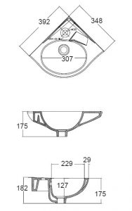 188x300 New Codie C Wall Hung Wash Basin Tf 0940