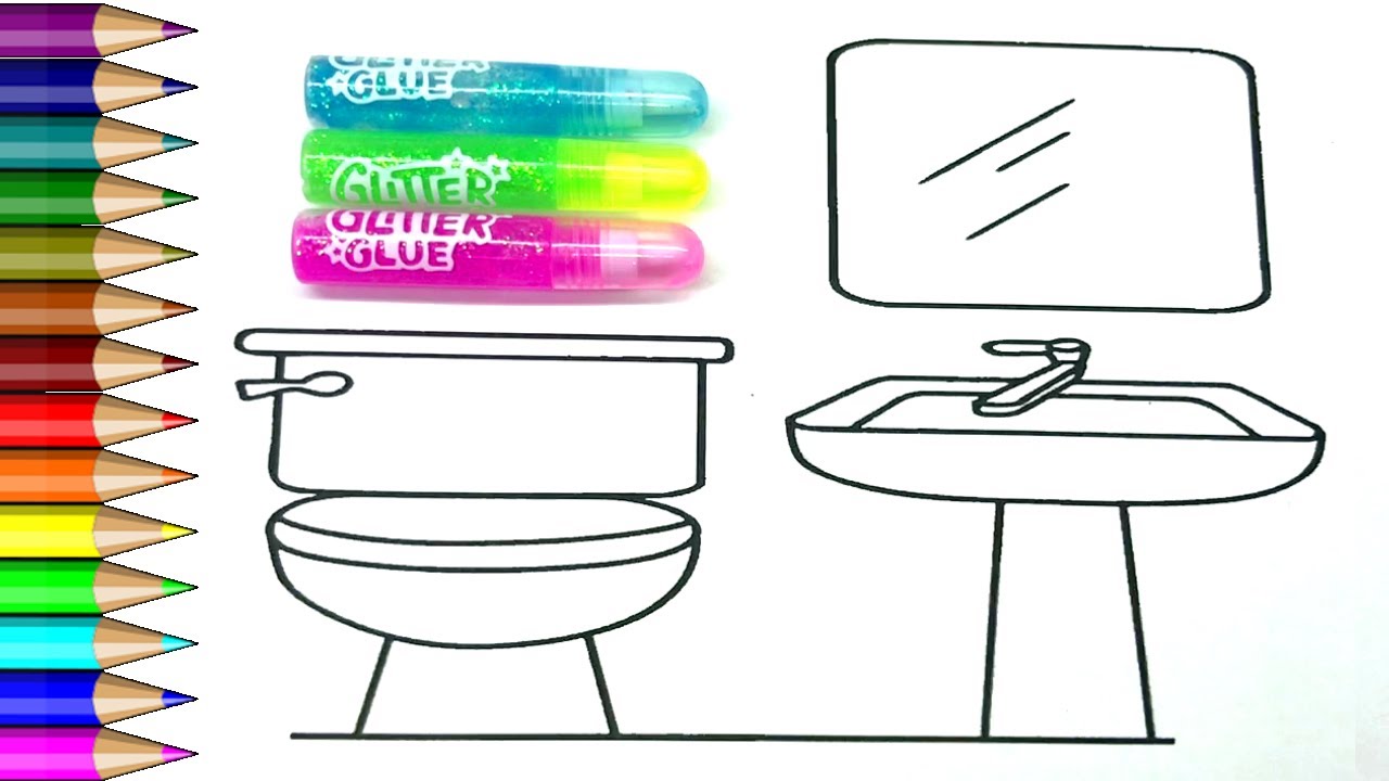 1280x720 Learn Colors For Children Washbasin Drawing Amp Coloring Page