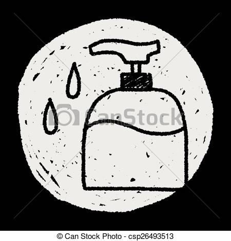 450x470 Doodle Wash Bottle Vector Clip Art