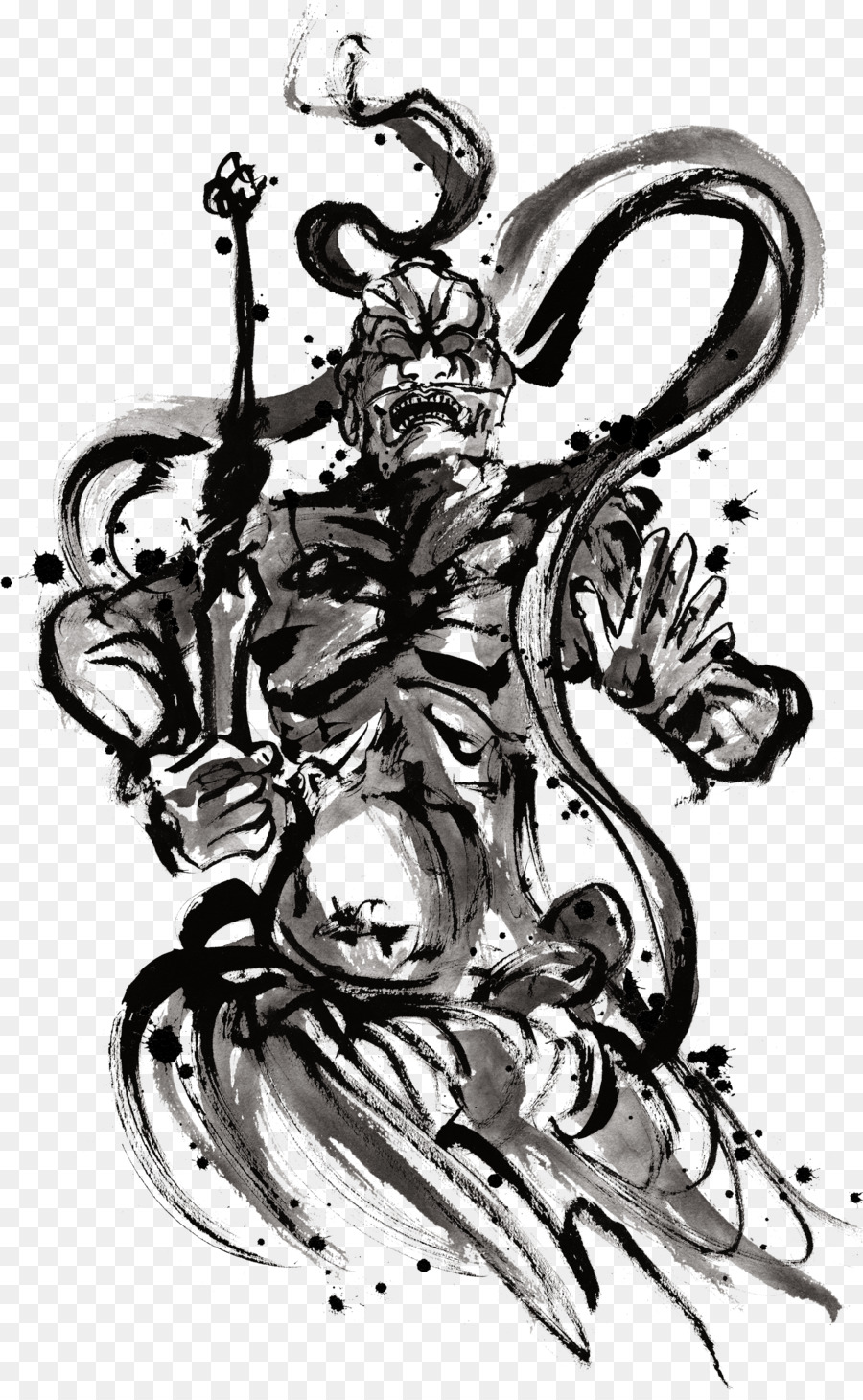 900x1460 Dunhuang Black And White Ink Wash Painting Nio Motif