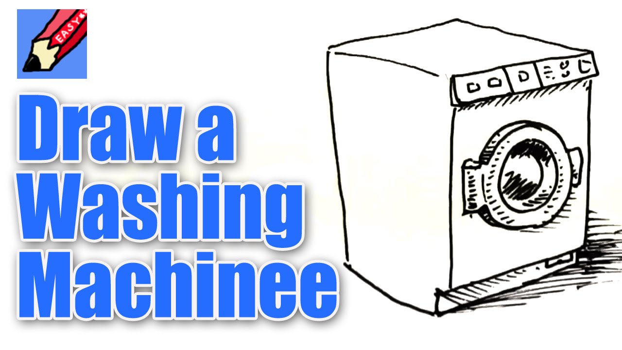 1280x720 How To Draw A Washing Machine Real Easy