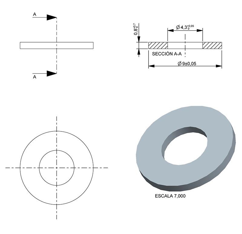 800x771 Washer Inner Diameter 4.30mm, Thickness 0.80mm, Type Normal (Pack