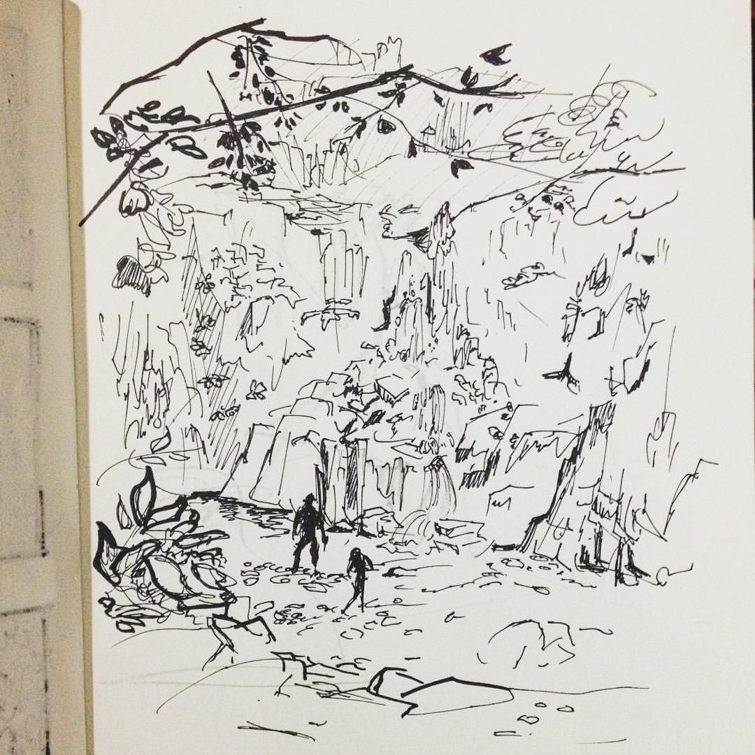 1080x1080 Waterfall Sharpie Sketch