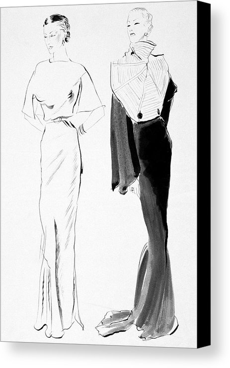 463x740 Drawing Of Women In Evening Wear Canvas Print Canvas Art By Rene