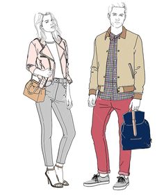 236x280 Couple In Casual Wear Illustration By Montana Forbes. Represented