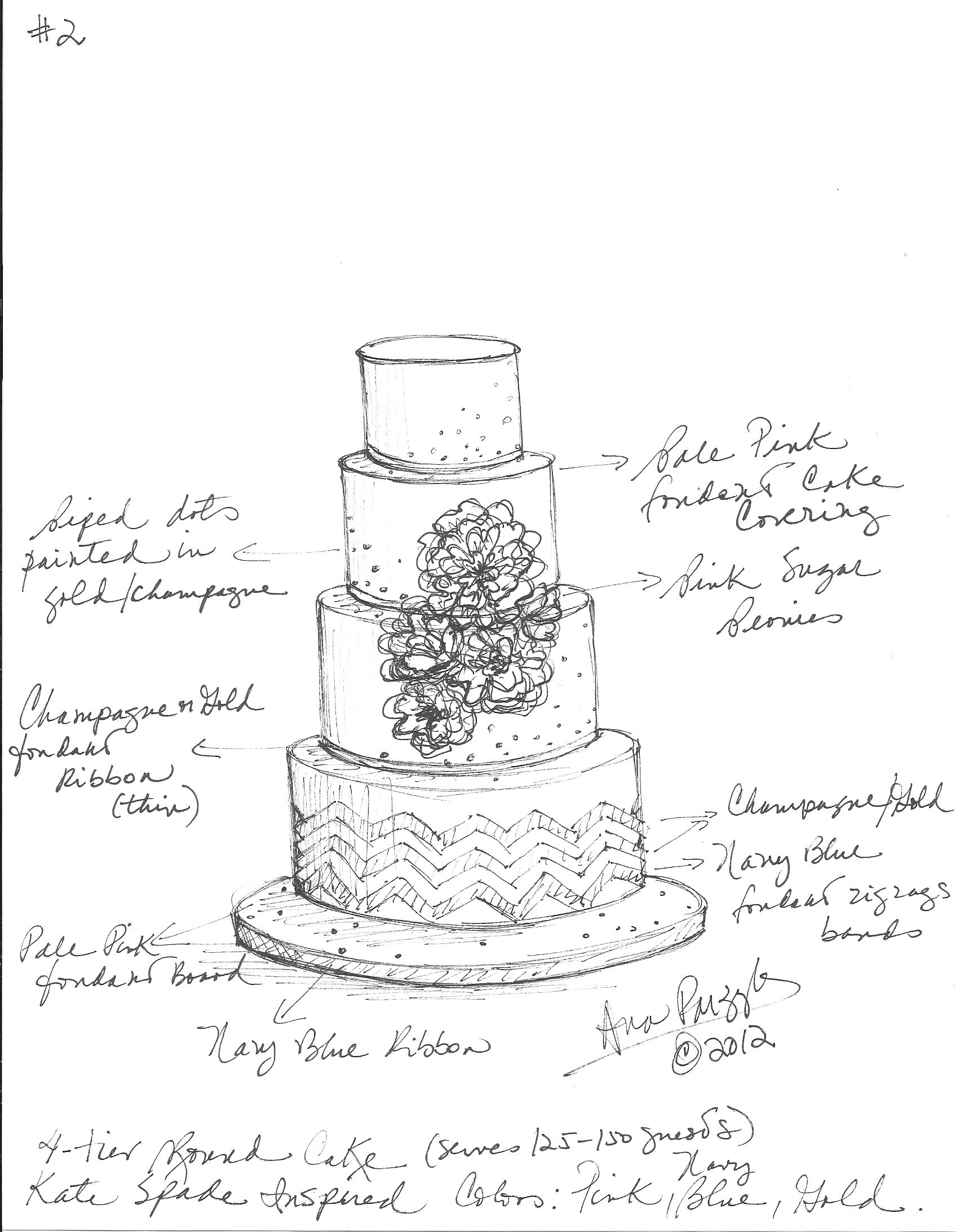 1696x2184 Custom Wedding Cake Sketch Sketches Wedding Cake