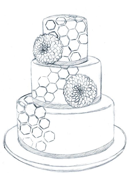 450x605 Sketches Of Wedding Cakes Kapado Cakes