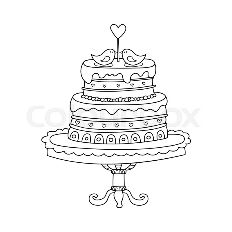 800x800 Vector Wedding Cake For Wedding Invitations Or Announcements