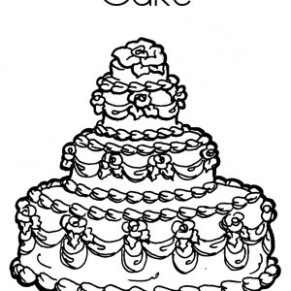 291x291 Wedding Cake Coloring Pages Printable Coloringstar Sketch