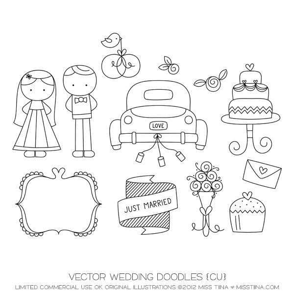 600x600 Wedding Doodles Vector Images By Sugarhillcomiss Tiina. On Sale
