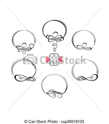 415x470 Beautiful Wedding Frames. Collection Vector Clipart