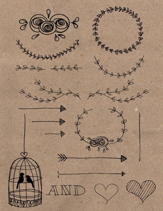 570x738 Rusticdiy Hand Drawn Wedding Invitation Clipart. By Willowandrose