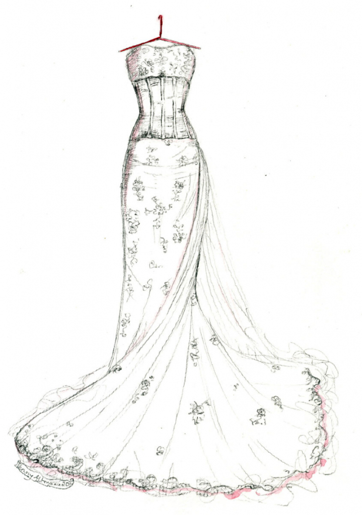719x1024 Drawing A Wedding Dress Wedding Dresses To Draw Wedding Designs
