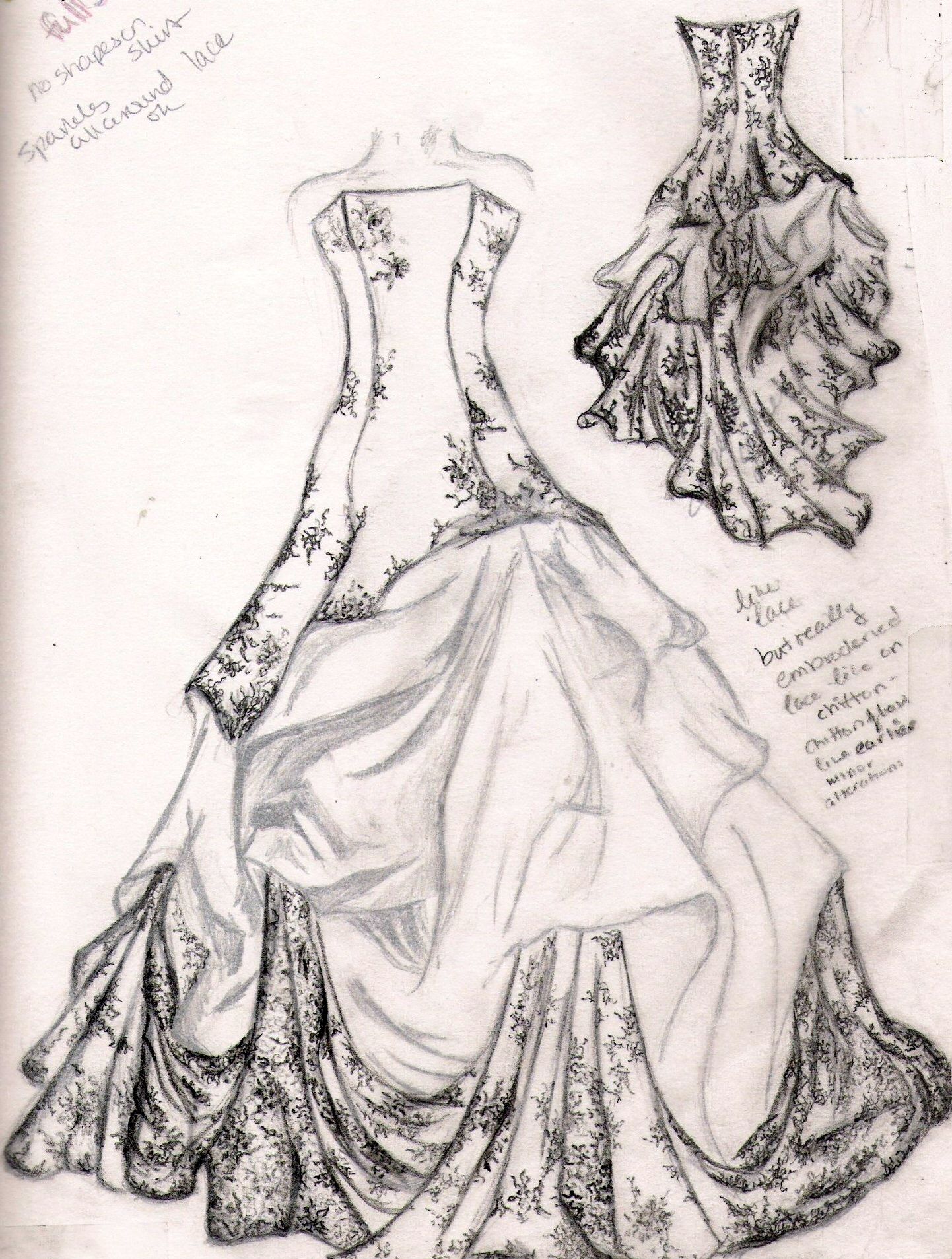 1442x1907 Hand Painted Wedding Dress (6) Fashion Illustrations, Fashion