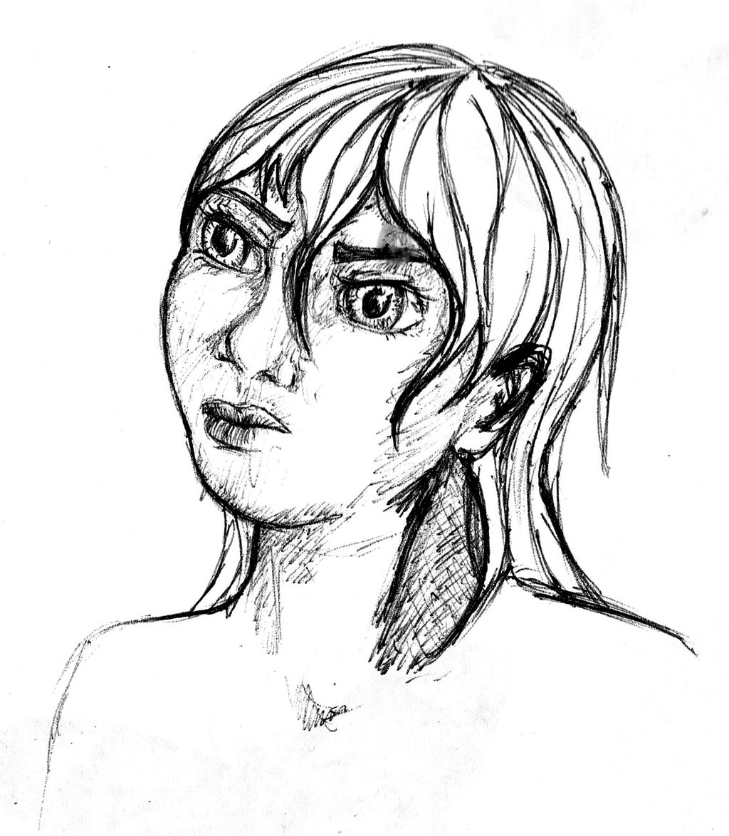 1024x1174 Wet Hair, Small Sketch By Ancillavita