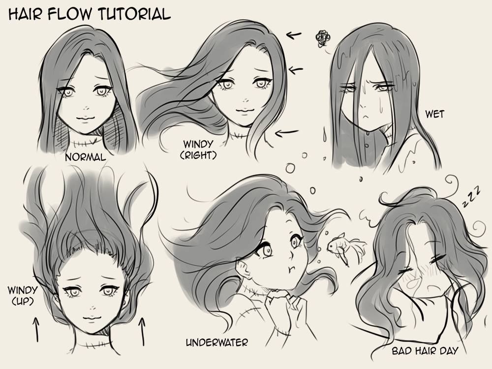 1000x750 Hair Flow Tutorial (1000x750) Drawing