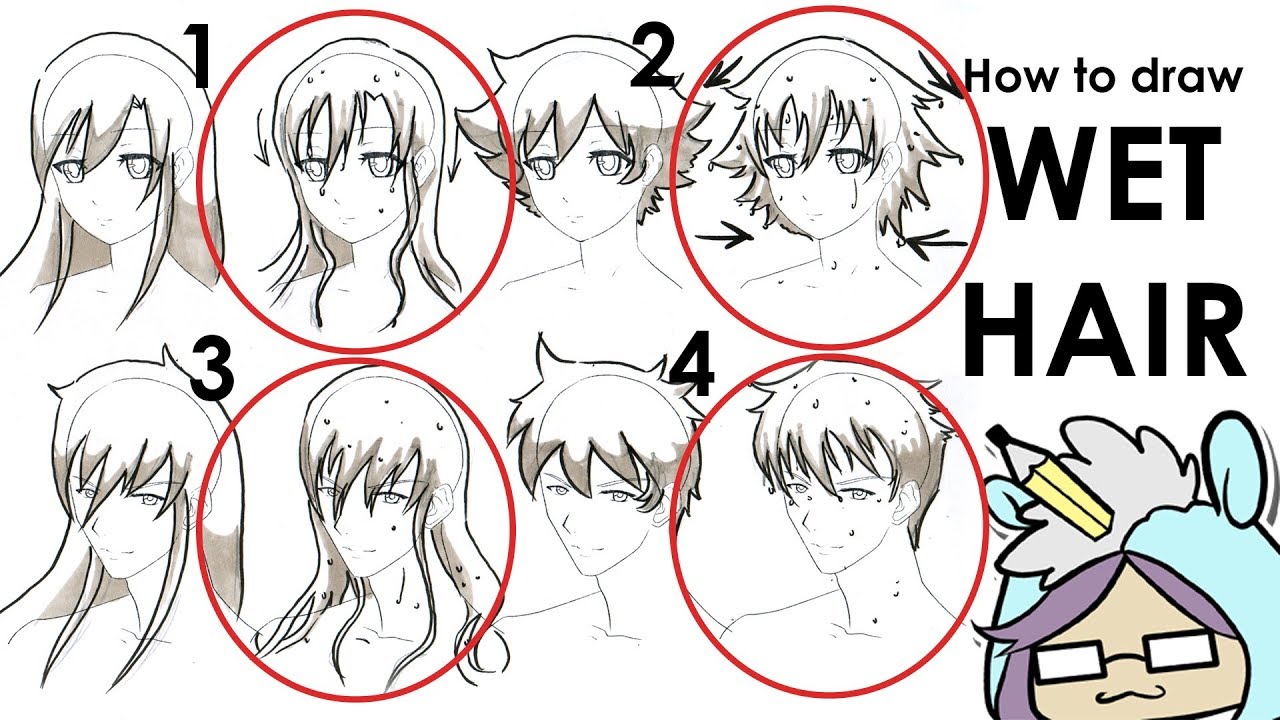 1280x720 How To Draw Wet Hair Four Diferent Ways Full Lesson