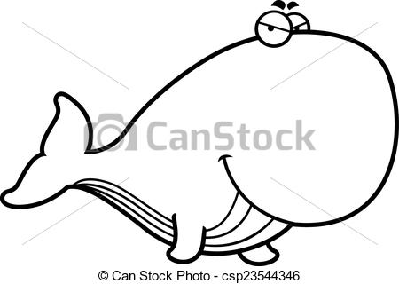 450x320 Sly Cartoon Whale. A Cartoon Illustration Of A Whale With A Eps